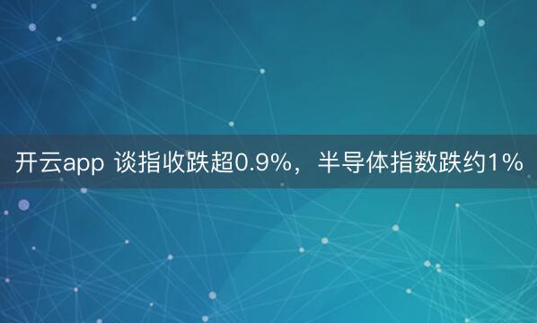 开云app 谈指收跌超0.9%,半导体指数跌约1%