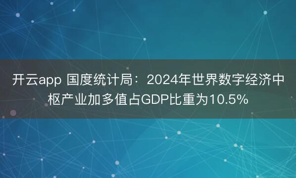 开云app 国度统计局：2024年世界数字经济中枢产业加多值占GDP比重为10.5%