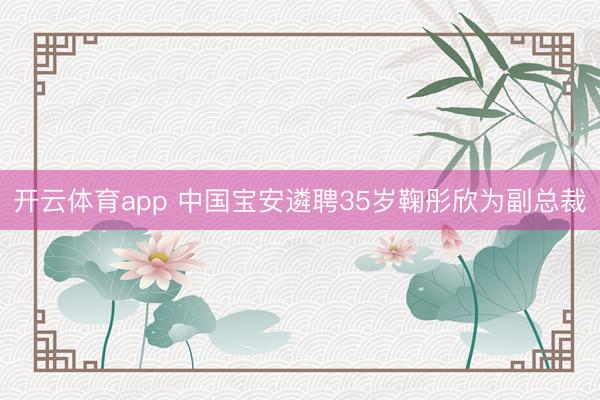 开云体育app 中国宝安遴聘35岁鞠彤欣为副总裁