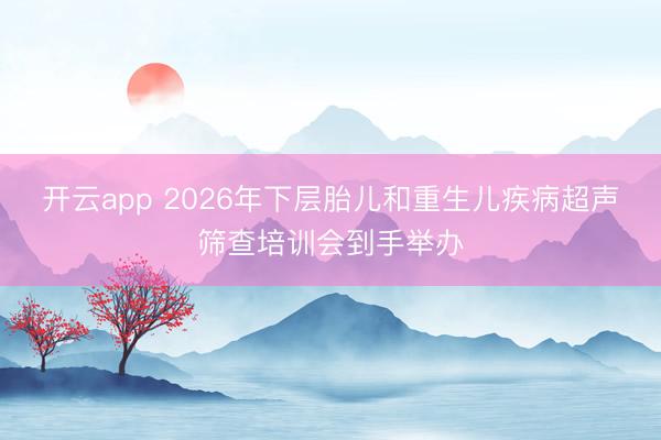 开云app 2026年下层胎儿和重生儿疾病超声筛查培训会到手举办