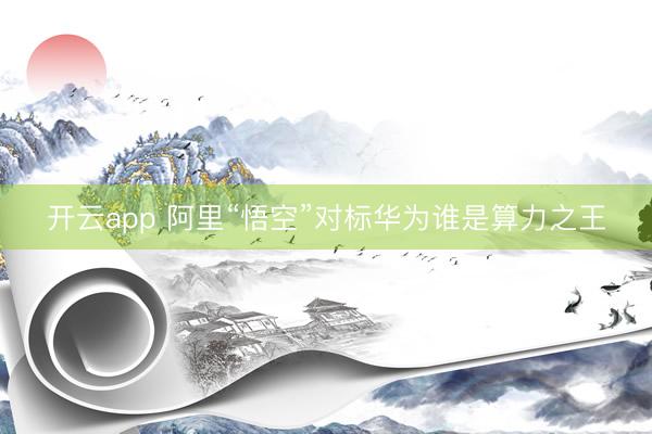 开云app 阿里“悟空”对标华为谁是算力之王