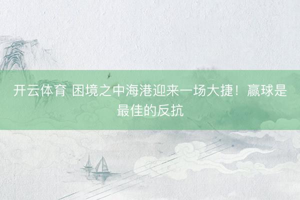 开云体育 困境之中海港迎来一场大捷！赢球是最佳的反抗