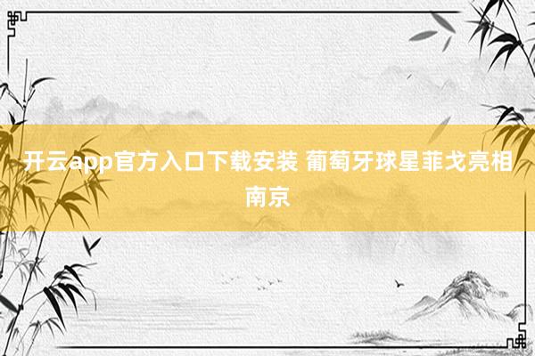 开云app官方入口下载安装 葡萄牙球星菲戈亮相南京