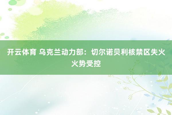 开云体育 乌克兰动力部：切尔诺贝利核禁区失火火势受控
