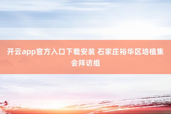 开云app官方入口下载安装 石家庄裕华区培植集会拜访组