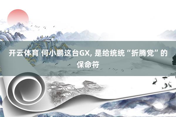 开云体育 何小鹏这台GX, 是给统统“折腾党”的保命符
