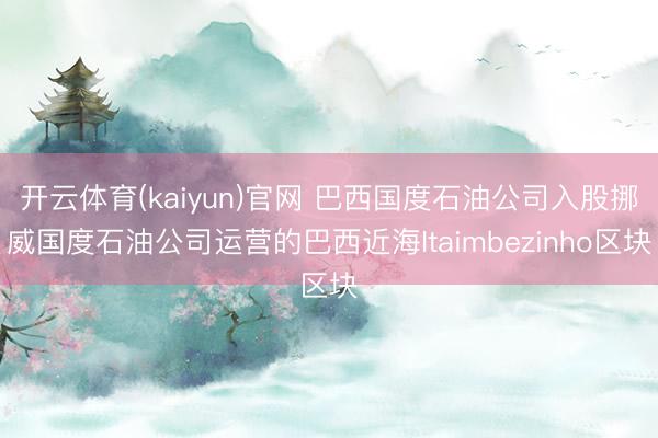 开云体育(kaiyun)官网 巴西国度石油公司入股挪威国度石油公司运营的巴西近海Itaimbezinho区块