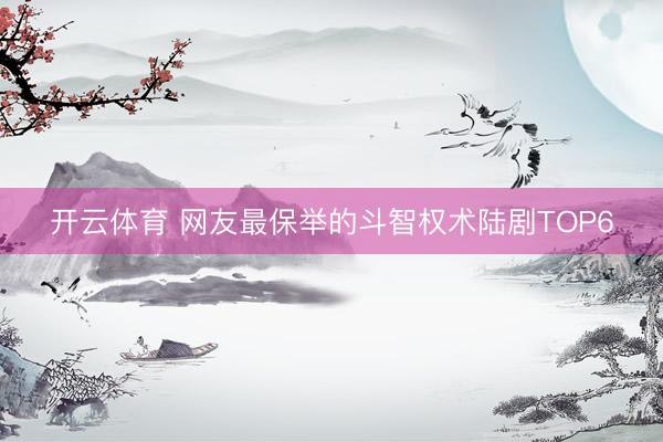 开云体育 网友最保举的斗智权术陆剧TOP6